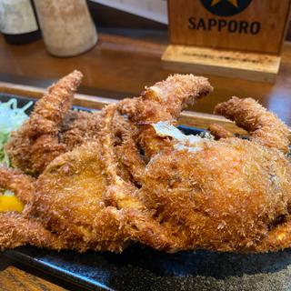 『丸ごとカニフライとカニクリームコロッケ定食』並(フライ2 コロッケ1)