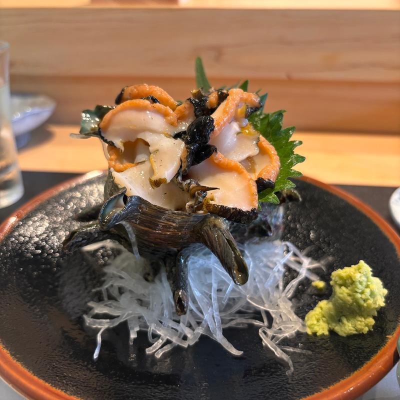 サザエのお刺身(寿司◯もと)