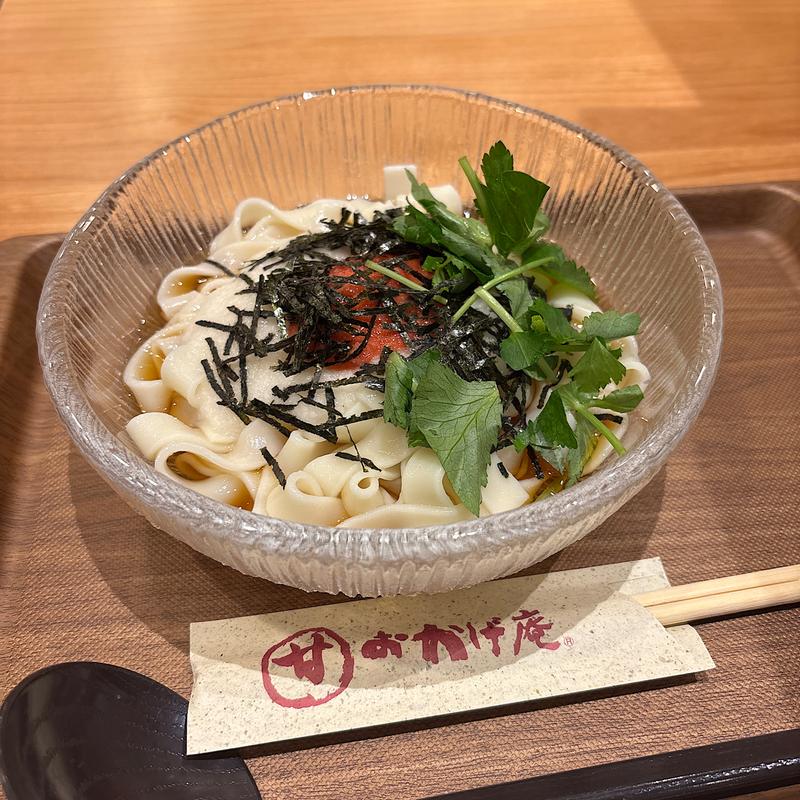 明太とろろきしめん（お飲み物セット）(コメダ和喫茶おかげ庵+米屋の太郎 新宿センタービル店)