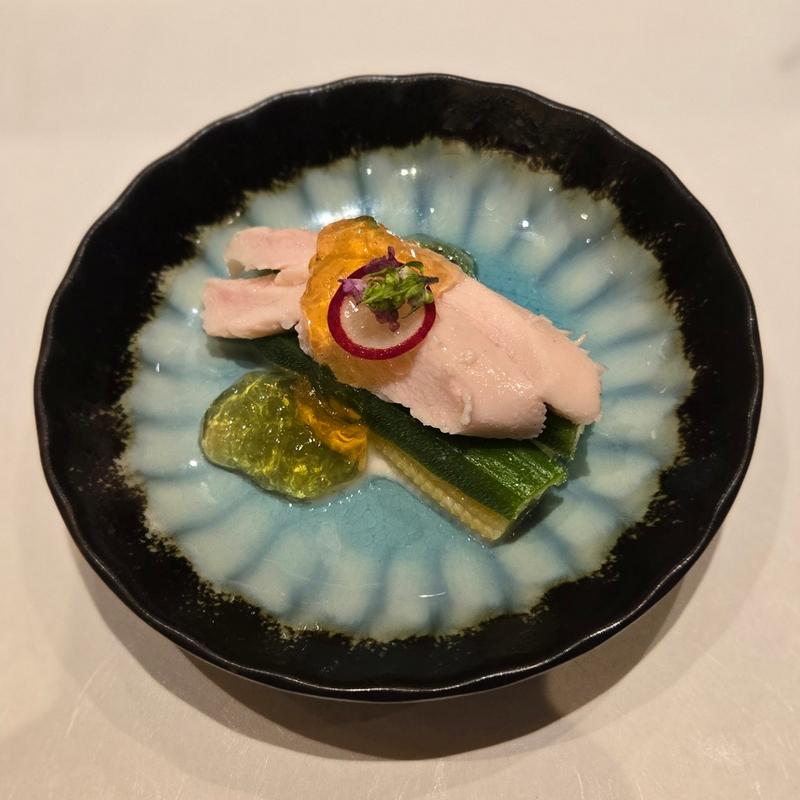 近江鴨 ささみ昆布〆(焼鳥 心伯 西天満)