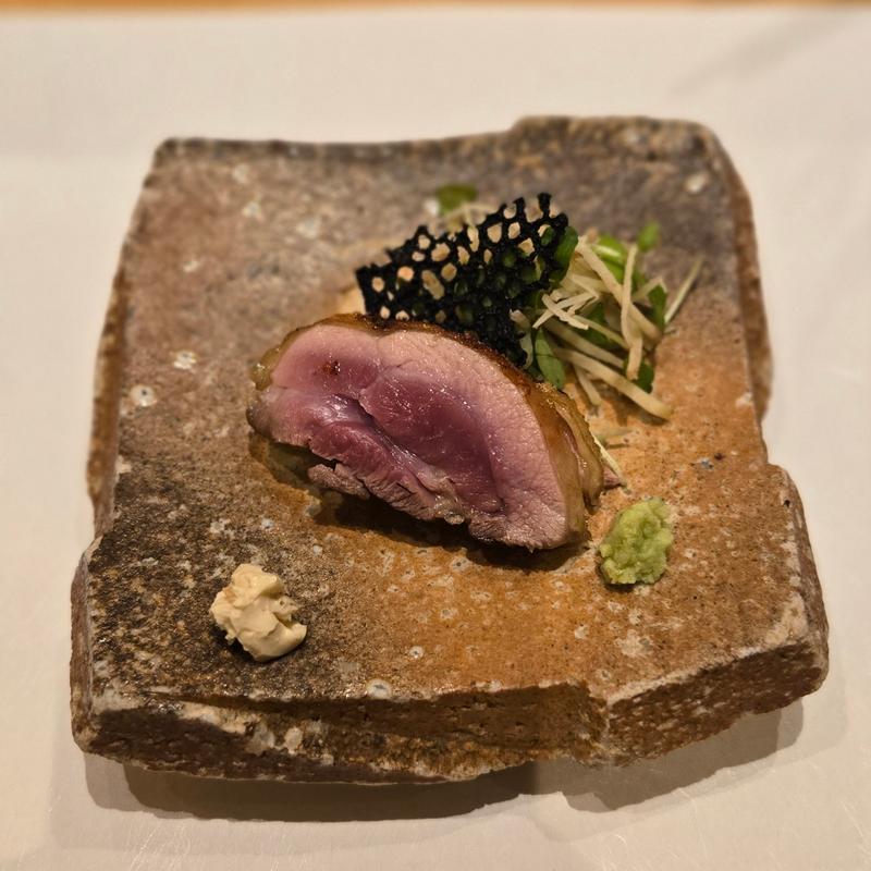 天城鴨 もも肉のたたき(焼鳥 心伯 西天満)