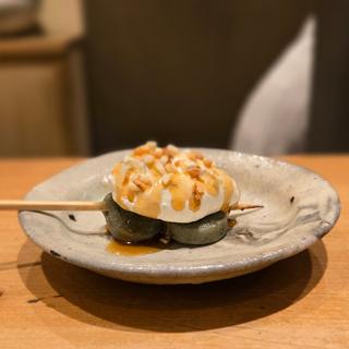 よもぎ餅 黒蜜(焼鳥 心伯 西天満)