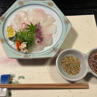 コース内　ヒラメの刺身(京料理　寿司ふじ )