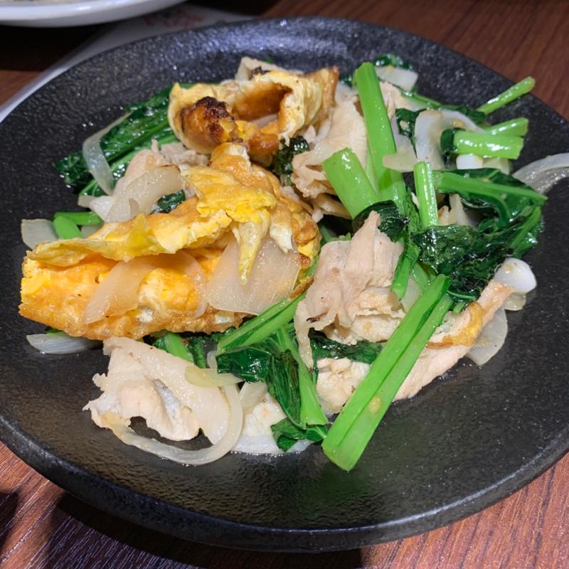 豚肉小松菜玉子炒め(蔵元居酒屋 清龍 池袋本店)