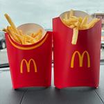 ポテトMとグランドサイズ(マクドナルド ７号線新発田店)
