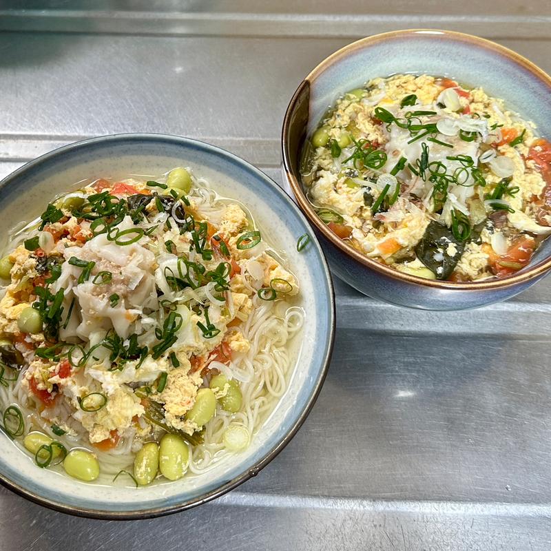 トマたまそうめん 焼売トッピング(ベルクス 東墨田店)