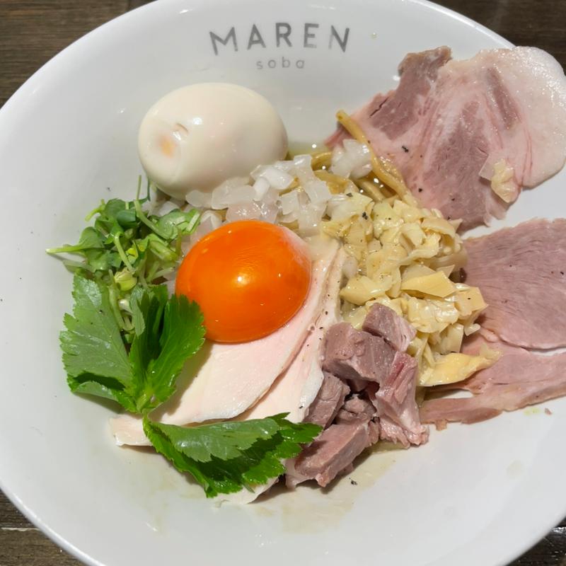 しょうゆまぜそば　ミニご飯付き(soba MAREN 肥後橋店)