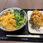 かけうどんと野菜かき揚げ天