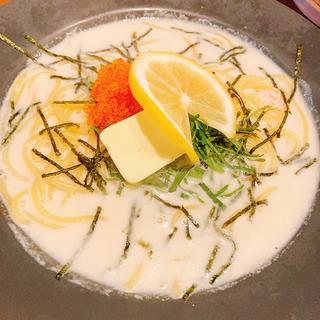 タラコととびこの鰹出汁クリームパスタ