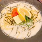 タラコととびこの鰹出汁クリームパスタ
