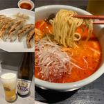 辛味噌ラーメンと餃子とビール