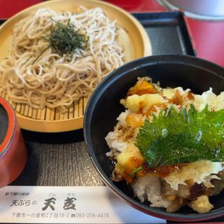 ざるそば あなご天丼セット