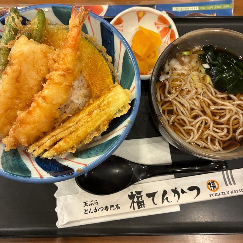 天丼＋半そば（温）(福てんかつ トツカーナモール店 )
