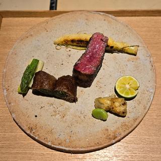 リブロースと春菊のすき焼き風