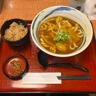 カレーうどん　かやくごはん付き(自家製麺 杵屋 さいたま新都心店)