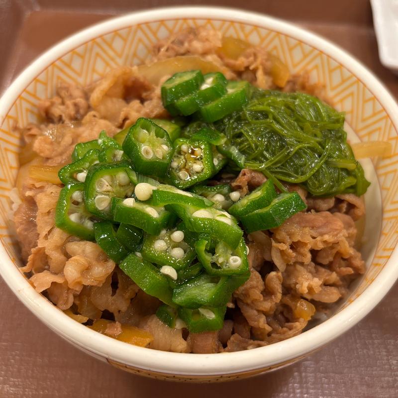 めかぶオクラ牛丼(すき家 玉川学園駅前店 )