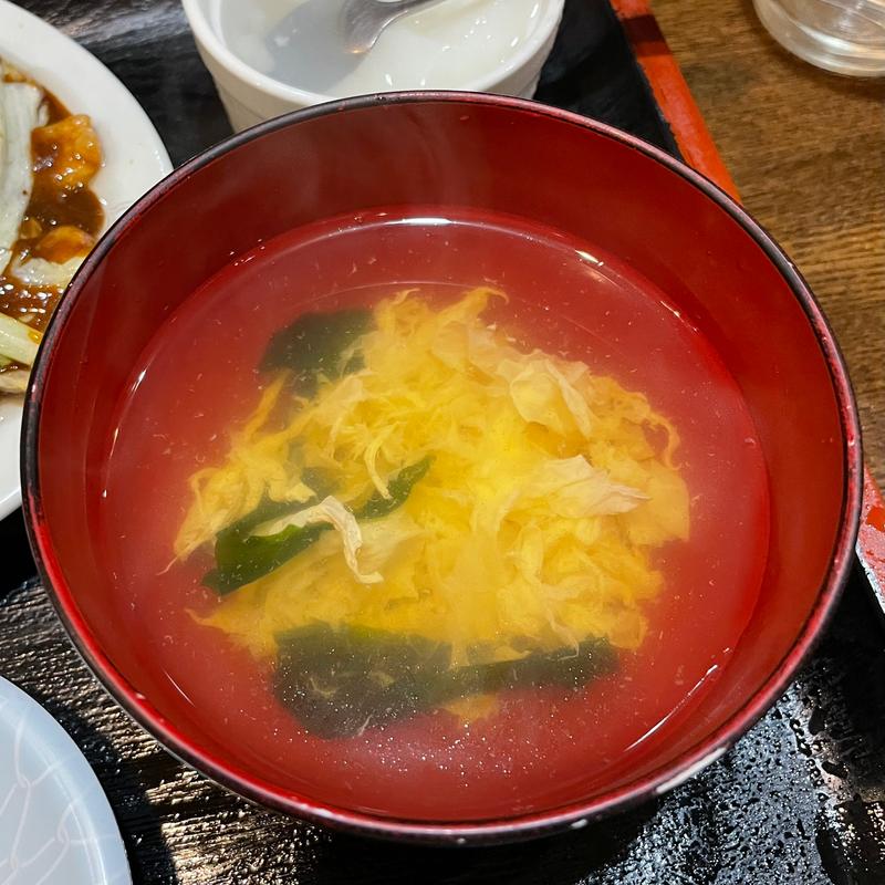 定食のスープ(狸小路飯店)