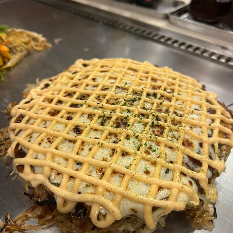 肉玉そば＋明太マヨ＋お餅(広島風お好み焼き まるちゃん)