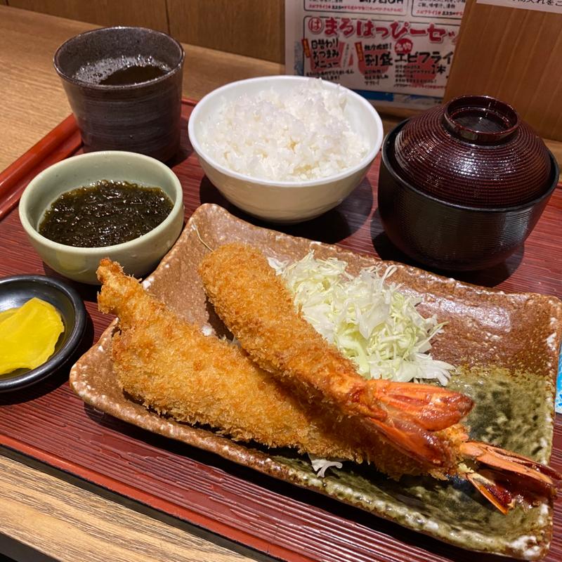 エビフライ定食(まるは食堂 JR名古屋駅店)