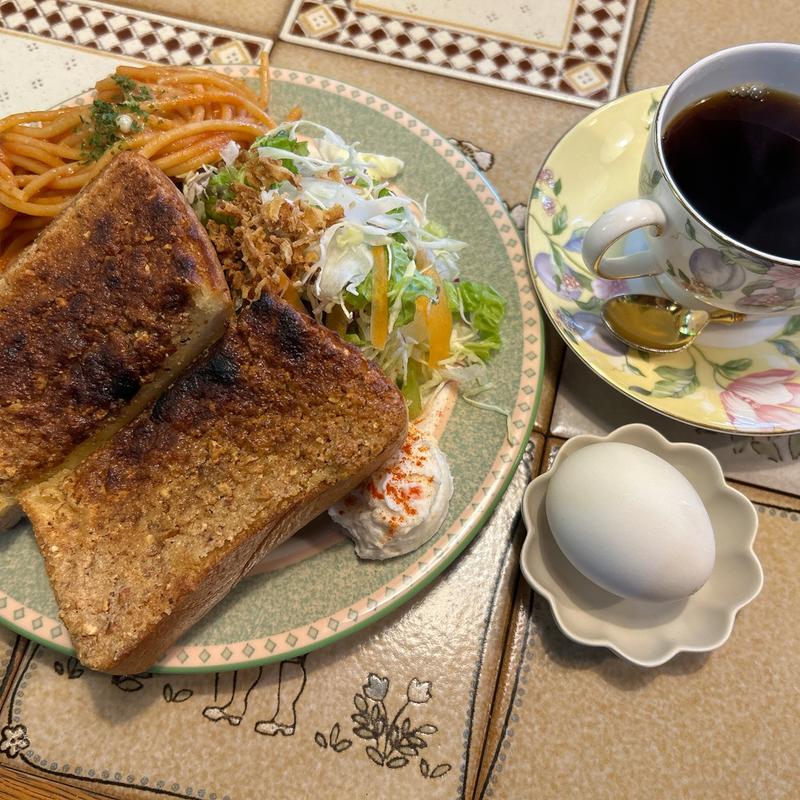 ぷにぷにモーニングセット（アーモンドトースト）(喫茶と定食 PUNIPUNI)