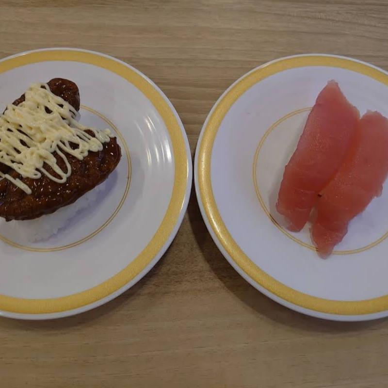 ハンバーグマヨ＆まぐろ(かっぱ寿司 河口湖インター店)