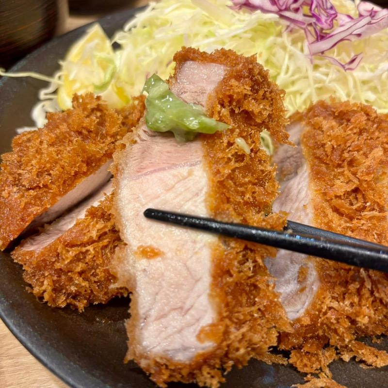 上ロースかつ定食 茎ワサビ(とんかつ檍 大門店)