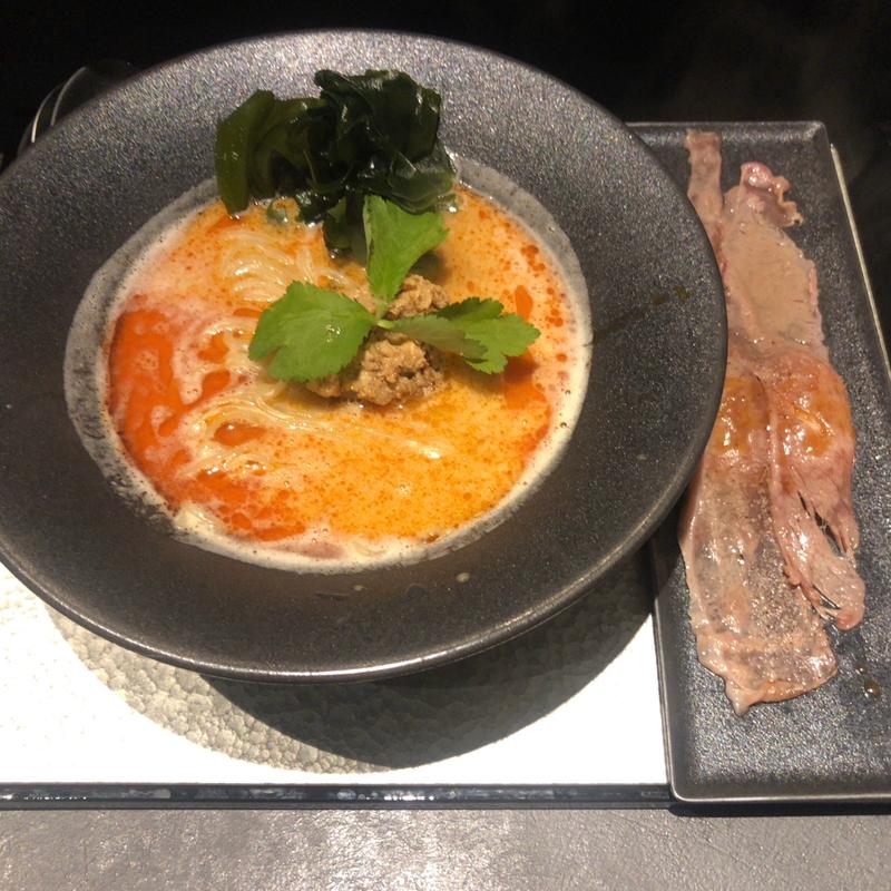 鶏担麺＋肉寿司(鶏soba座銀 さんプラザ店)