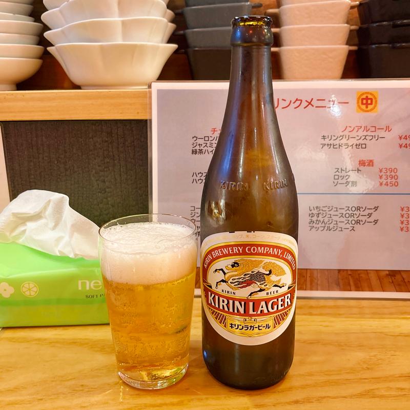 瓶ビール ラガービール(小皿中華料理 マルチュー)