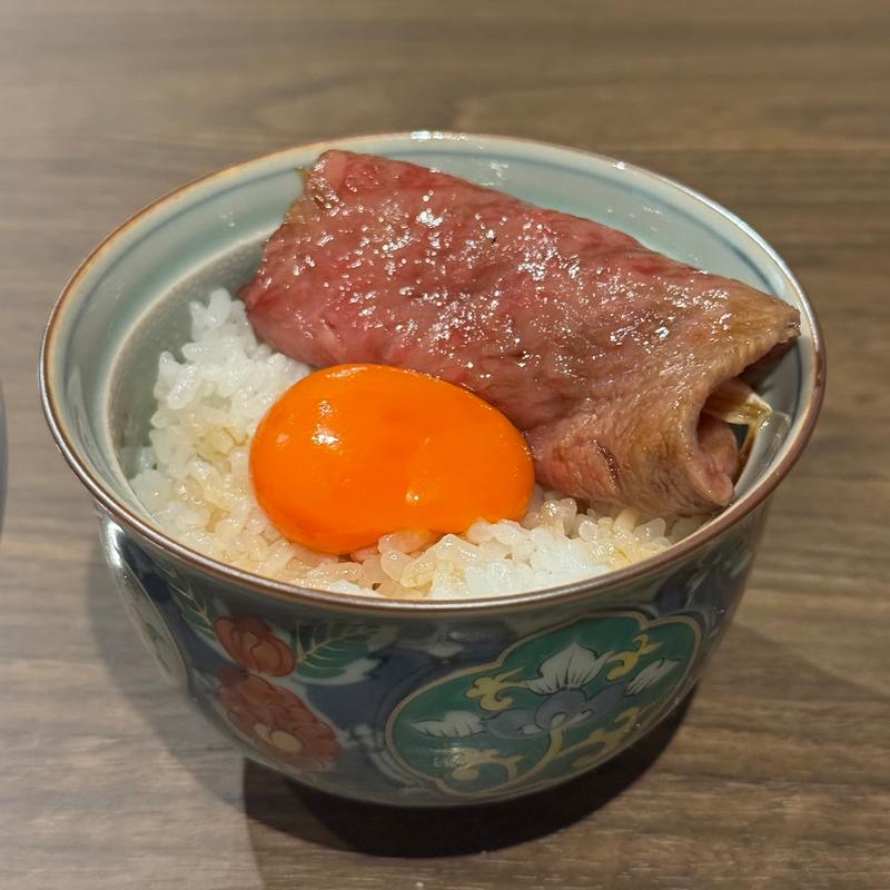 松阪牛リブ芯の焼きすき×ご飯(会員制焼肉あをゐ)