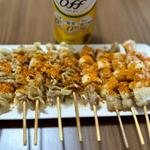 焼き鳥盛合せ(かわ、ももにんにく)