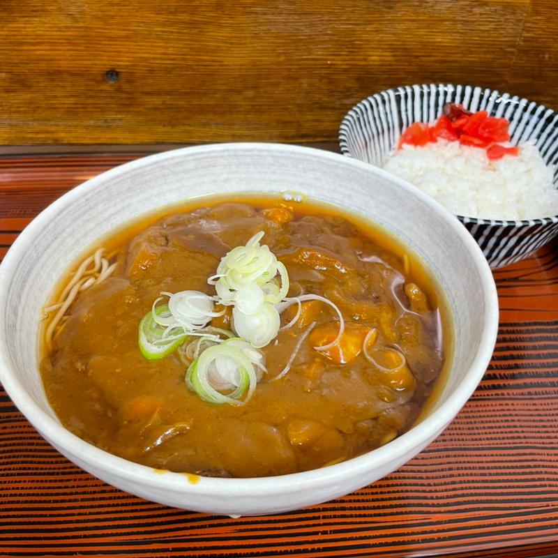 カレーそばとご飯セット(みのがさ本店 お弁当生そばうどん)