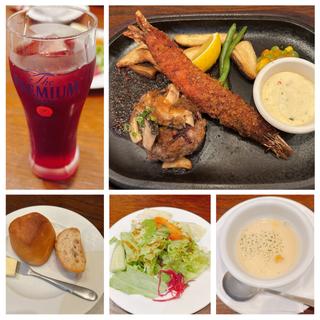 和風ハンバーグ&エビフライ（100g） コース
