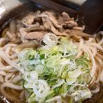 肉うどん　2玉盛り(つんつるてん)