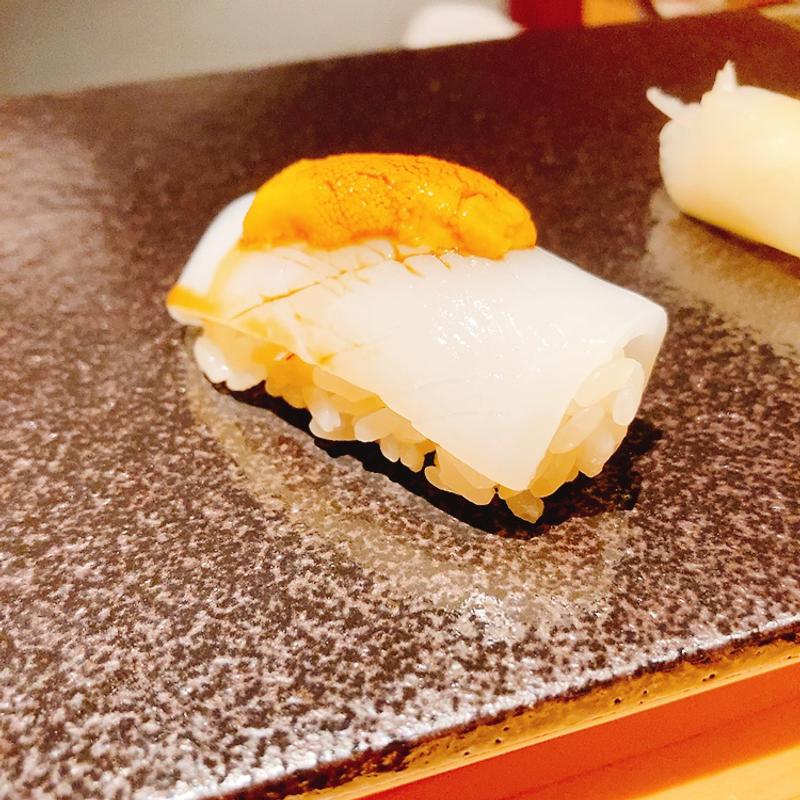 アオリイカ雲丹のせ（ランチコース）(広島 すし煌)