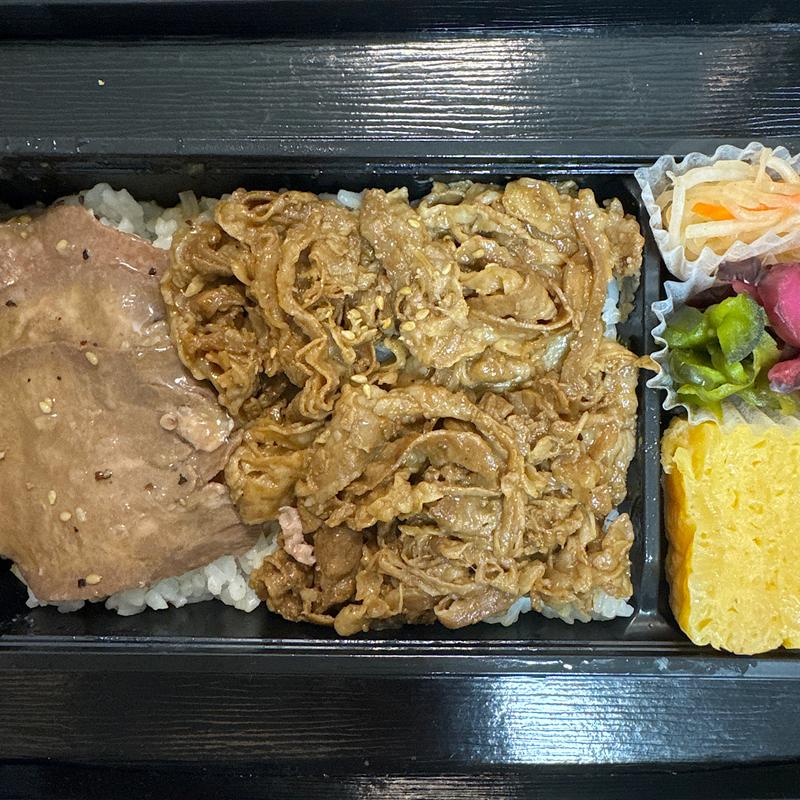 牛タン塩とふたご焼肉のW弁当(大阪焼肉・ホルモン ふたご（弁当） 渋谷ShinQs’シンクス)