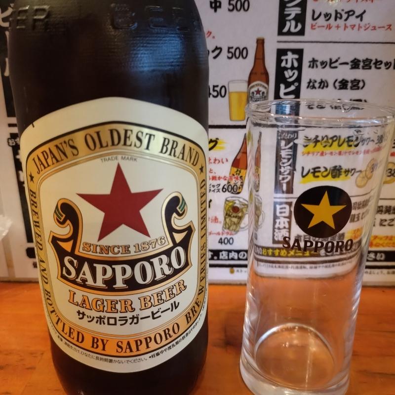 サッポロラガービール大瓶(国民酒場 じぃえんとるまん 桜木町店)