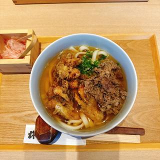 舞茸天と肉うどん