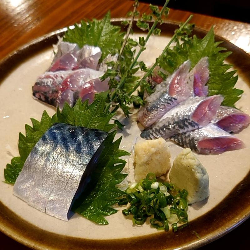 青魚3点盛り(いわし料理の店 味楽)