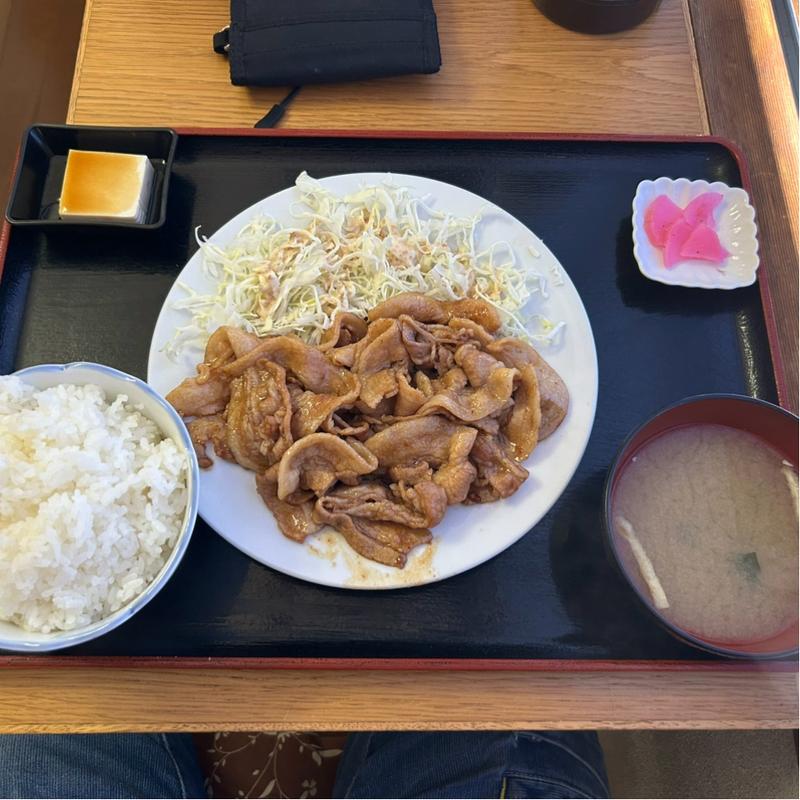 豚バラ焼肉定食(にんにく味)(ふくだや)