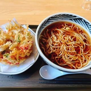 紅生姜も舞茸のかき揚げそば