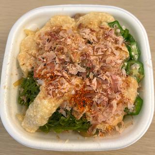 山かけめかぶオクラ牛丼