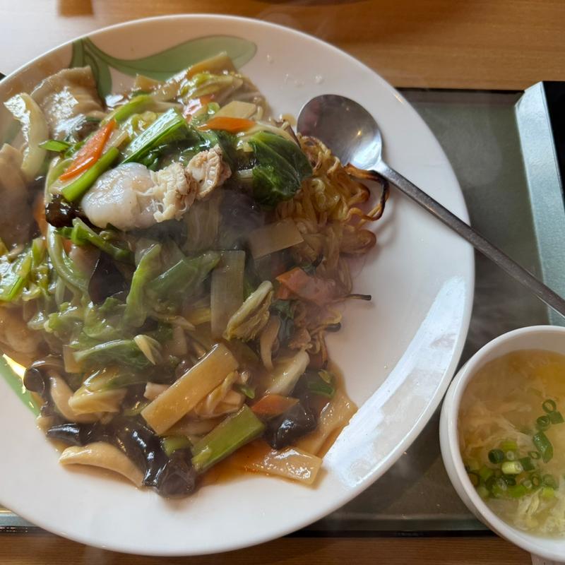 五目あんかけ焼きそば(醤油)(開成山居食屋 上海屋台)