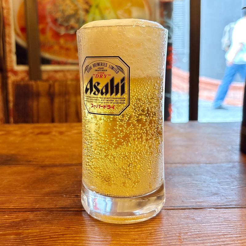 アサヒスーパーDRY小生ビール(我楽酒家 丸長)