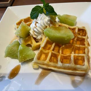 メロンワッフル＋コーヒー