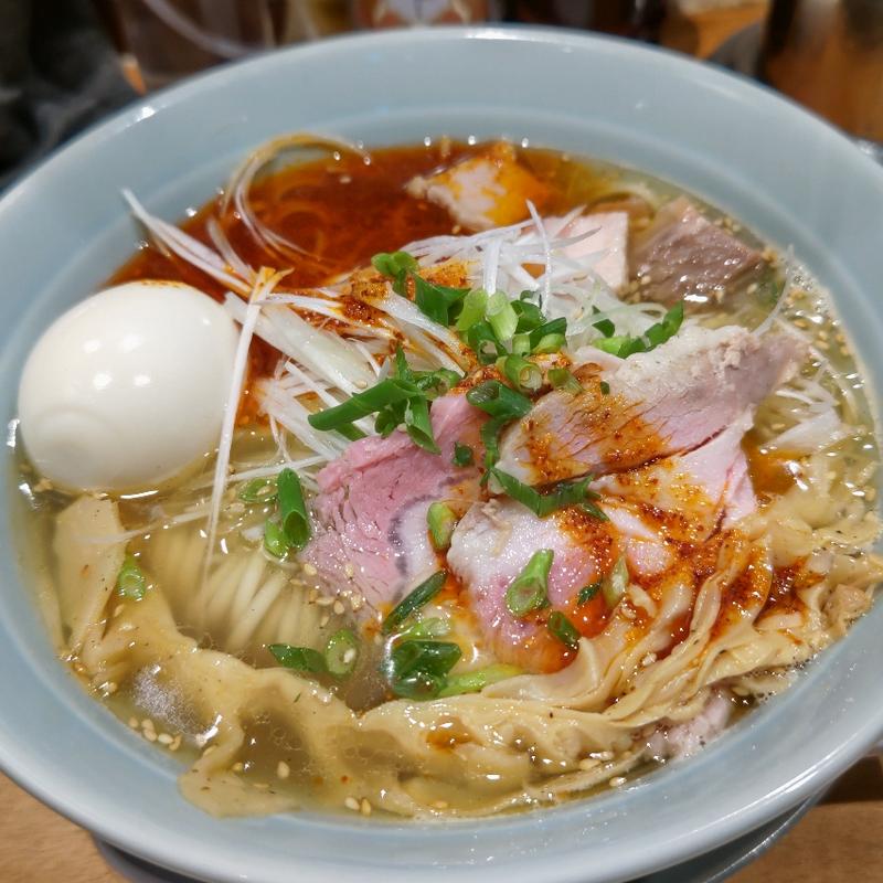 辛ねぎそば＋出汁玉子(中華蕎麦 時雨 これっとまーれ店)
