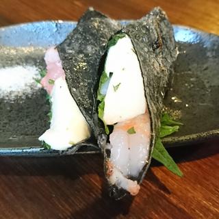 甘海老とモッツァレラの生春巻揚