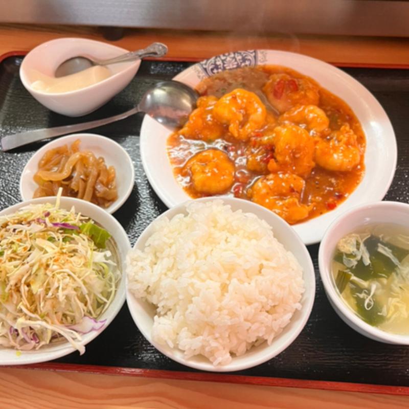 エビチリ定食(中華食堂 劉)