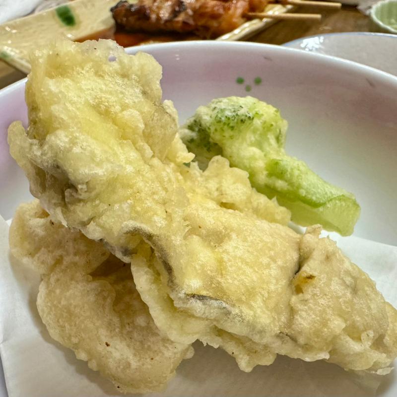 牡蠣の天ぷら(串焼き 与兵)