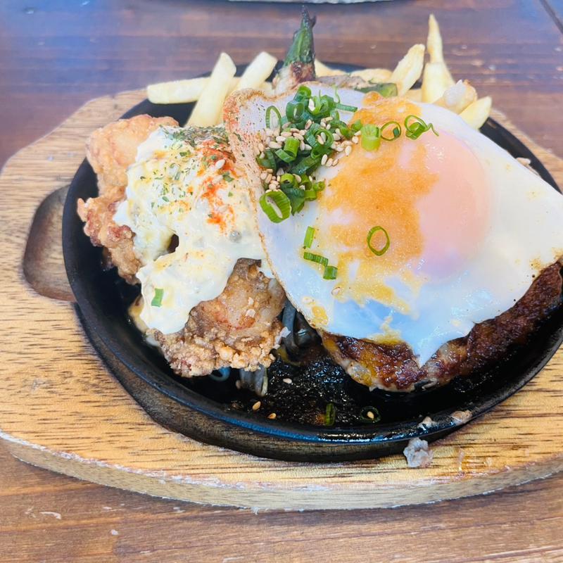 ハンバーグ＆チキン南蛮定食(けご鉄板 タナてつ)