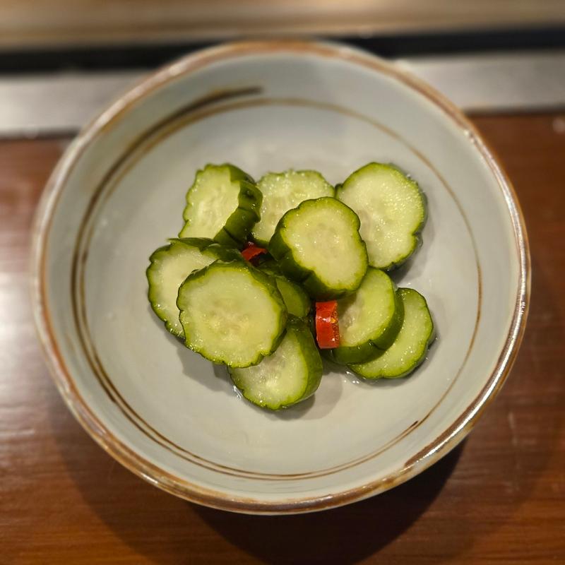 キュウリのピリ辛漬け(鉄板焼 三八七 - みはな -)